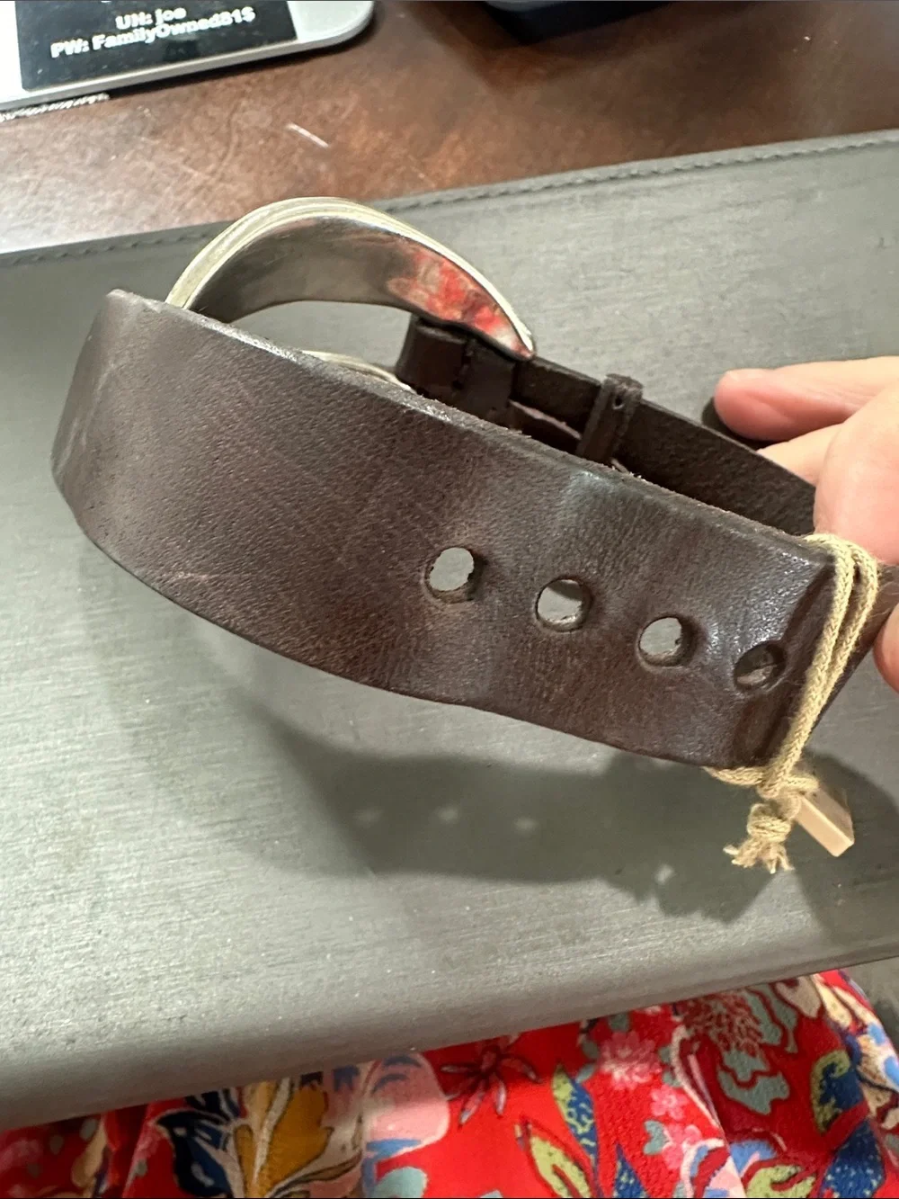UNO de 50 Brown Leather Bracelet with Silver Buckle